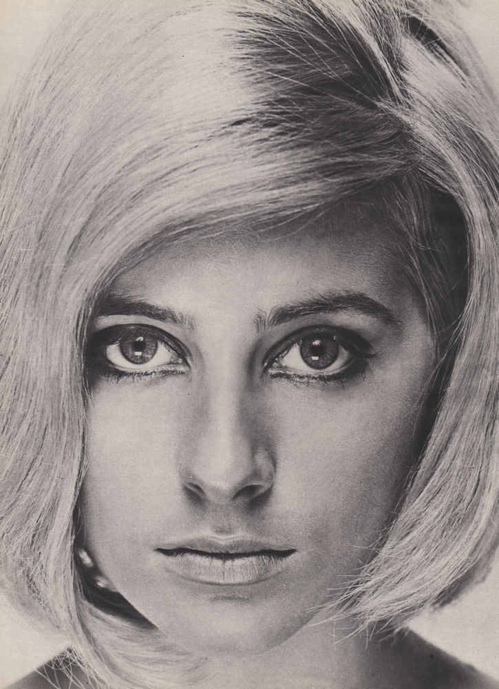 Women's fashion portrait. fashion. BRITISH VOGUE 1963 old vintage print